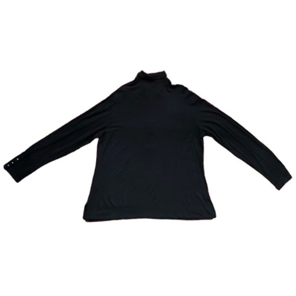 Marina Rinaldi black long long button collar T shirt style top tunic - Picture 13 of 13